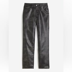 H&M 90S STRAIGHT COATED PANTS Black Vegan Leather Pants